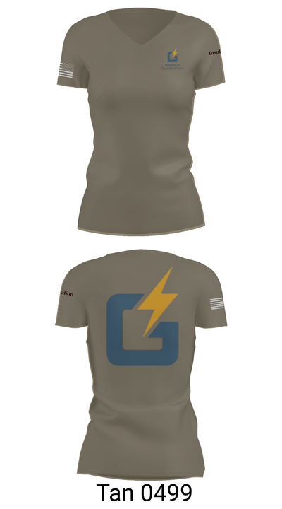 Georgia transformerGeorgia transformer 83211310 Women's Short Sleeve V-neck Shirt - 65