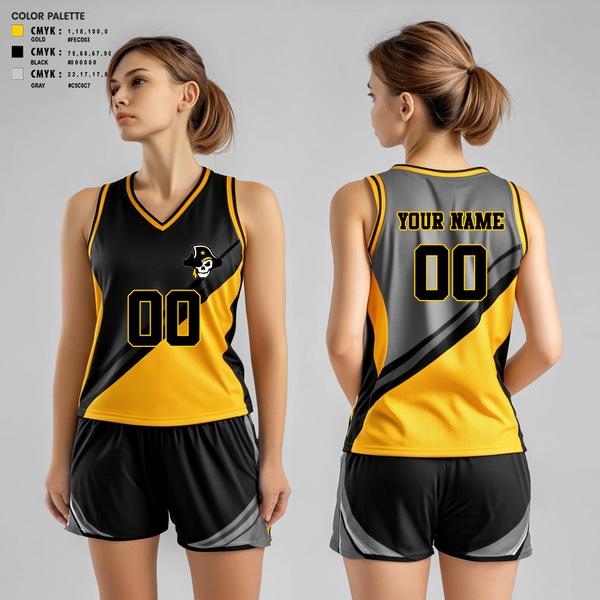 Basketball Uniform, Southwestern Pirates, Women's Basketball, Teamtime, Team time, sublimation, custom sports apparel, team uniforms, spirit wear, spiritwear, sports uniforms, custom shirts, team store, custom team store, fundraiser sports, apparel fundraiser
