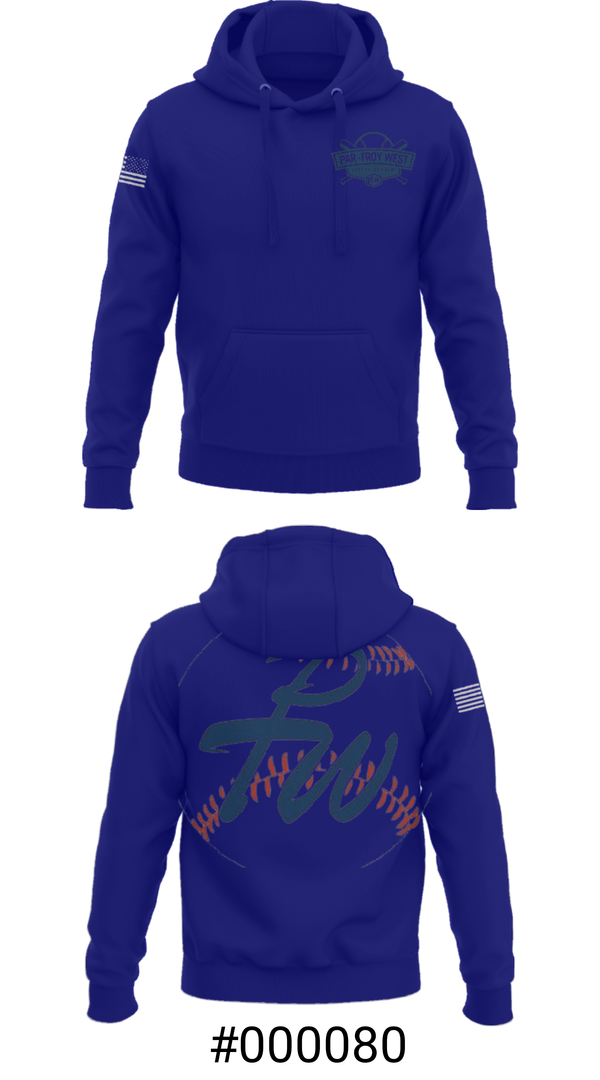 Hoodie, Par-Troy West Little League Baseball, Baseball, Teamtime, Team time, sublimation, custom sports apparel, team uniforms, spirit wear, spiritwear, sports uniforms, custom shirts, team store, custom team store, fundraiser sports, apparel fundraiser