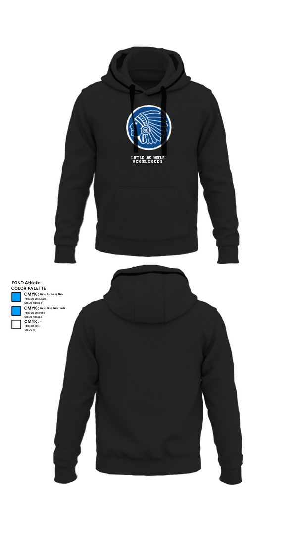 Hoodie, Little Axe Middle School Cheer, Cheer, Teamtime, Team time, sublimation, custom sports apparel, team uniforms, spirit wear, spiritwear, sports uniforms, custom shirts, team store, custom team store, fundraiser sports, apparel fundraiser