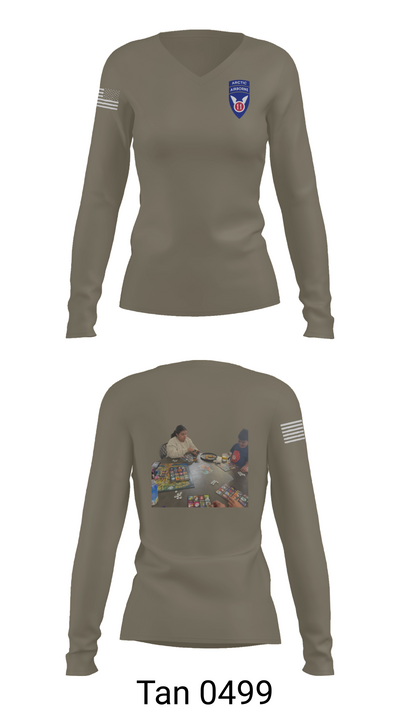 11th ABN DIV WO 32210325 Women's Long Sleeve V-neck Shirt - 77