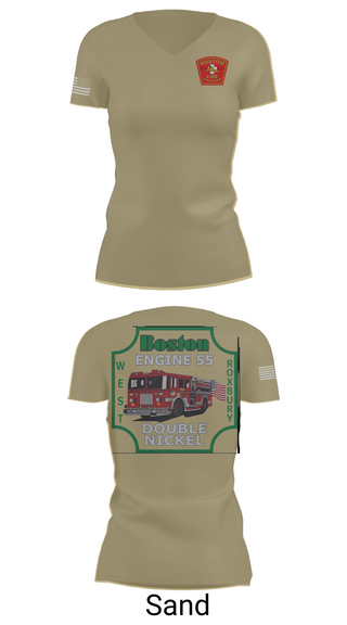 Womens Short Sleeve Vneck Shirt, Boston Fire Department Engine 55, , Teamtime, Team time, sublimation, custom sports apparel, team uniforms, spirit wear, spiritwear, sports uniforms, custom shirts, team store, custom team store, fundraiser sports, apparel fundraiser