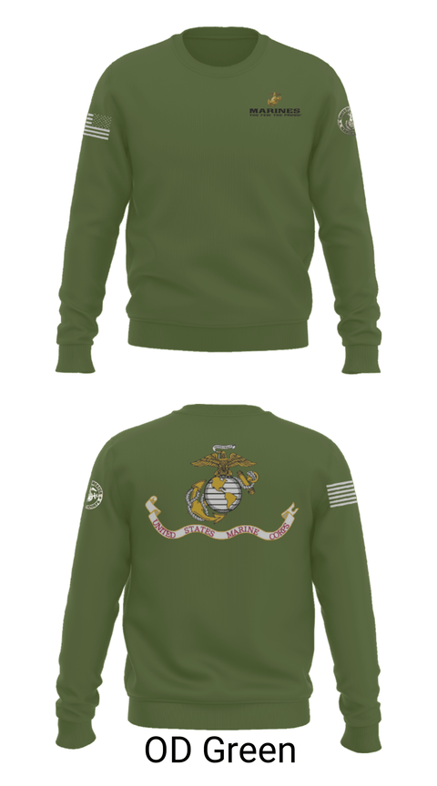 Crew Neck Sweatshirt, U.S. Marine Corp, Marines, Teamtime, Team time, sublimation, custom sports apparel, team uniforms, spirit wear, spiritwear, sports uniforms, custom shirts, team store, custom team store, fundraiser sports, apparel fundraiser