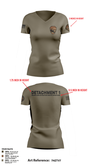 Womens Short Sleeve Vneck Shirt, Detachment 1, Air Force, Teamtime, Team time, sublimation, custom sports apparel, team uniforms, spirit wear, spiritwear, sports uniforms, custom shirts, team store, custom team store, fundraiser sports, apparel fundraiser