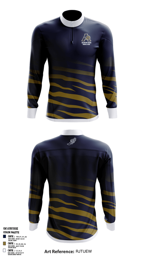Quarter Zip Jacket, Arlington Tigers, Track & Field, Teamtime, Team time, sublimation, custom sports apparel, team uniforms, spirit wear, spiritwear, sports uniforms, custom shirts, team store, custom team store, fundraiser sports, apparel fundraiser
