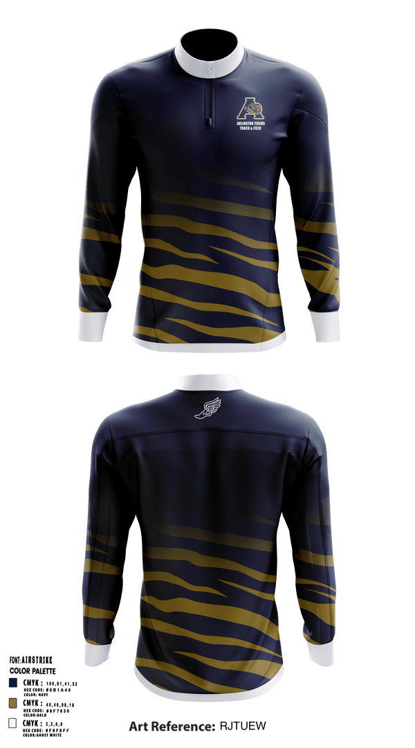 Quarter Zip Jacket, Arlington Tigers, Track & Field, Teamtime, Team time, sublimation, custom sports apparel, team uniforms, spirit wear, spiritwear, sports uniforms, custom shirts, team store, custom team store, fundraiser sports, apparel fundraiser