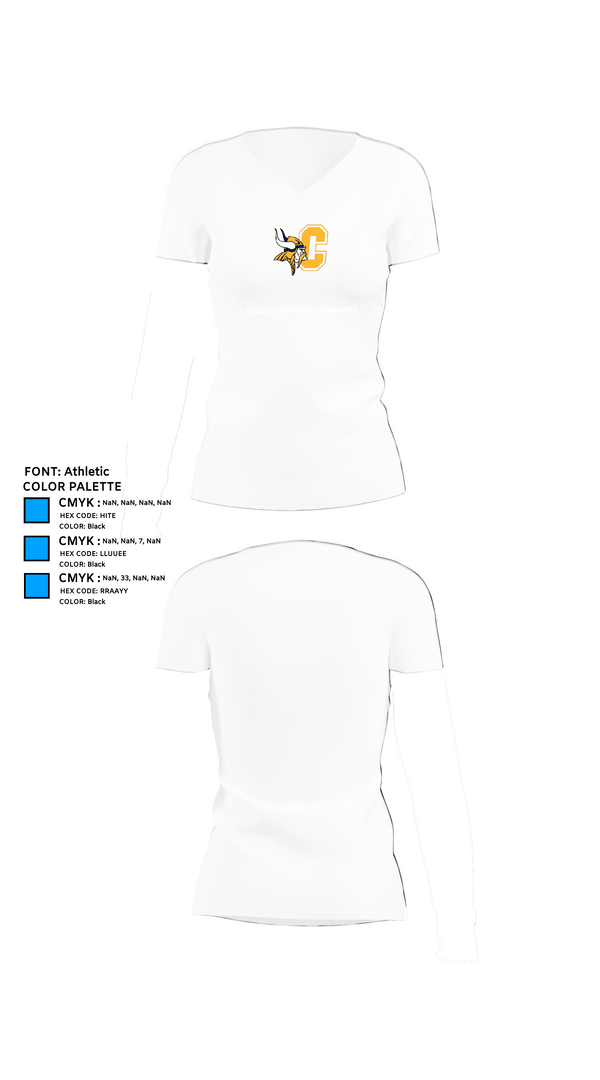 Womens Short Sleeve Vneck Shirt, Walled Lake Central Gymnastics, Spirit Store, Teamtime, Team time, sublimation, custom sports apparel, team uniforms, spirit wear, spiritwear, sports uniforms, custom shirts, team store, custom team store, fundraiser sports, apparel fundraiser