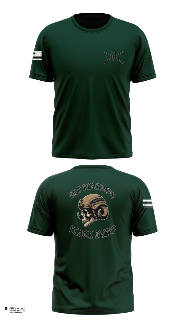 Short Sleeve Performance Shirt, 3rd PLT Black SheepDelta company 114, Army, Teamtime, Team time, sublimation, custom sports apparel, team uniforms, spirit wear, spiritwear, sports uniforms, custom shirts, team store, custom team store, fundraiser sports, apparel fundraiser
