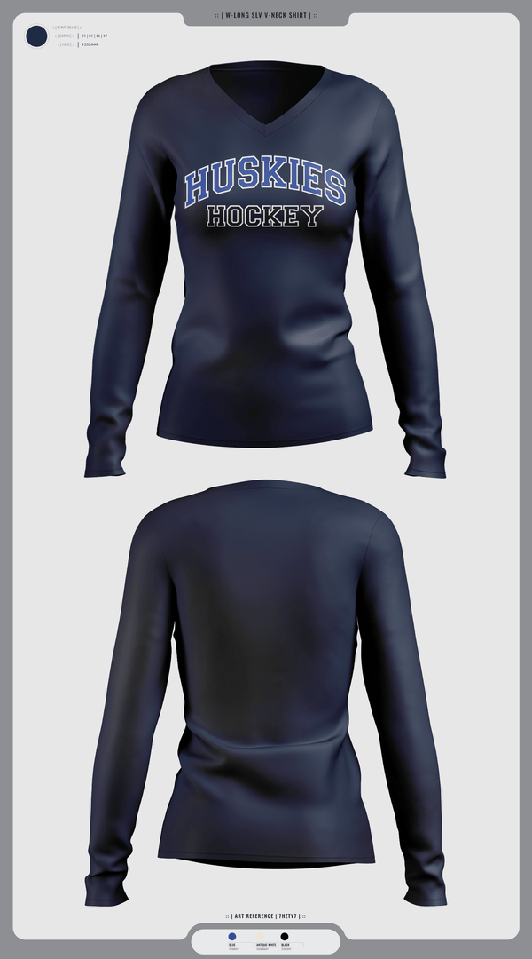 Womens Long Sleeve Vneck Shirt, HOWARD COUNTY YOUTH HOCKEY CLUB, Ice Hockey, Teamtime, Team time, sublimation, custom sports apparel, team uniforms, spirit wear, spiritwear, sports uniforms, custom shirts, team store, custom team store, fundraiser sports, apparel fundraiser