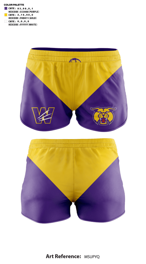 Womens Shorts, Wilder High School Cheer, Cheer, Teamtime, Team time, sublimation, custom sports apparel, team uniforms, spirit wear, spiritwear, sports uniforms, custom shirts, team store, custom team store, fundraiser sports, apparel fundraiser