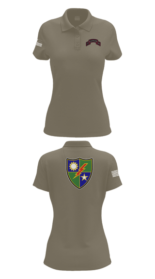 Women's Short Sleeve Performance Polo, 75th Ranger Regiment, Army, Teamtime, Team time, sublimation, custom sports apparel, team uniforms, spirit wear, spiritwear, sports uniforms, custom shirts, team store, custom team store, fundraiser sports, apparel fundraiser