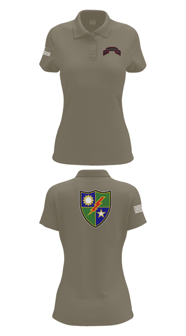 Women's Short Sleeve Performance Polo, 75th Ranger Regiment, Army, Teamtime, Team time, sublimation, custom sports apparel, team uniforms, spirit wear, spiritwear, sports uniforms, custom shirts, team store, custom team store, fundraiser sports, apparel fundraiser