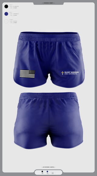 Womens Shorts, Silent Wounds and Warriors Foundation, , Teamtime, Team time, sublimation, custom sports apparel, team uniforms, spirit wear, spiritwear, sports uniforms, custom shirts, team store, custom team store, fundraiser sports, apparel fundraiser