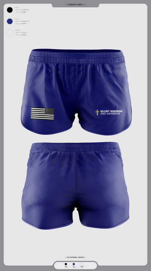Womens Shorts, Silent Wounds and Warriors Foundation, , Teamtime, Team time, sublimation, custom sports apparel, team uniforms, spirit wear, spiritwear, sports uniforms, custom shirts, team store, custom team store, fundraiser sports, apparel fundraiser