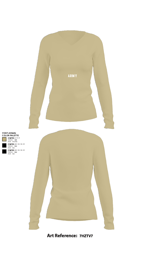 Women's Long Sleeve Vneck Shirt, Alpha Battery 2-44 ADAR, , Teamtime, Team time, sublimation, custom sports apparel, team uniforms, spirit wear, spiritwear, sports uniforms, custom shirts, team store, custom team store, fundraiser sports, apparel fundraiser