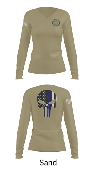 Women's Long Sleeve Vneck Shirt, BROWARD SHERIFF EXPLORERS, Police, Teamtime, Team time, sublimation, custom sports apparel, team uniforms, spirit wear, spiritwear, sports uniforms, custom shirts, team store, custom team store, fundraiser sports, apparel fundraiser