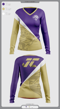 Jacksonville College Cross Country 48639105 Women's Long Sleeve V-neck Shirt - 1