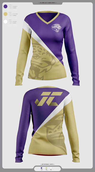 Jacksonville College Cross Country 48639105 Women's Long Sleeve V-neck Shirt - 1