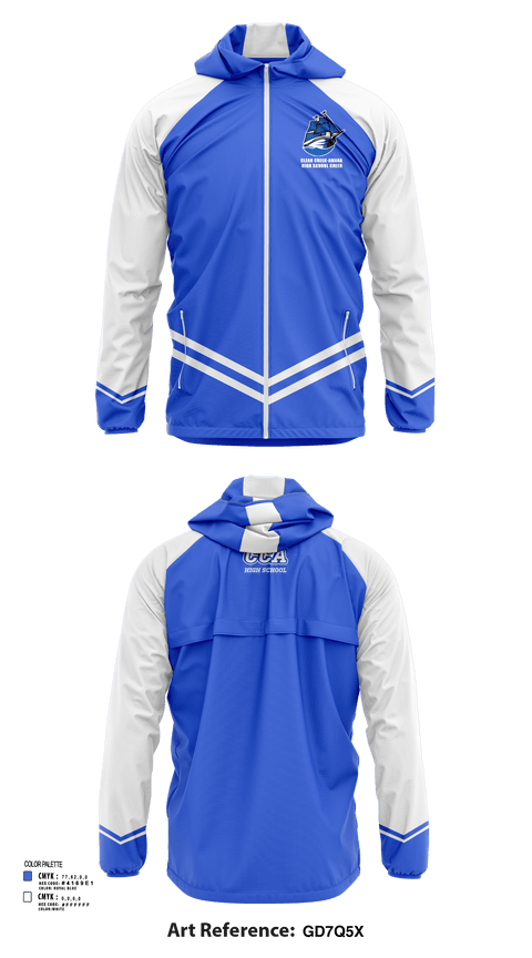 Windbreaker, Clear Creek-Amana High School Cheer, Cheer, Teamtime, Team time, sublimation, custom sports apparel, team uniforms, spirit wear, spiritwear, sports uniforms, custom shirts, team store, custom team store, fundraiser sports, apparel fundraiser