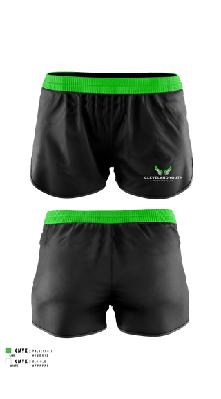 Womens Shorts, Cleveland Youth Running Club, Cross Country, Teamtime, Team time, sublimation, custom sports apparel, team uniforms, spirit wear, spiritwear, sports uniforms, custom shirts, team store, custom team store, fundraiser sports, apparel fundraiser