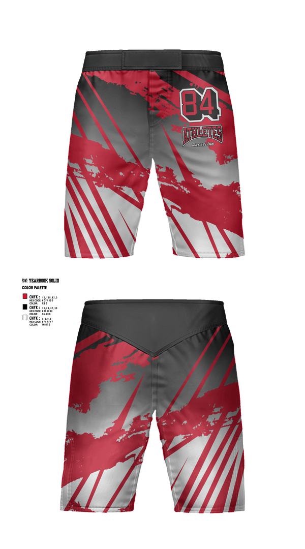 Fight Shorts, 84 Athletes Wrestling, Wrestling, Teamtime, Team time, sublimation, custom sports apparel, team uniforms, spirit wear, spiritwear, sports uniforms, custom shirts, team store, custom team store, fundraiser sports, apparel fundraiser