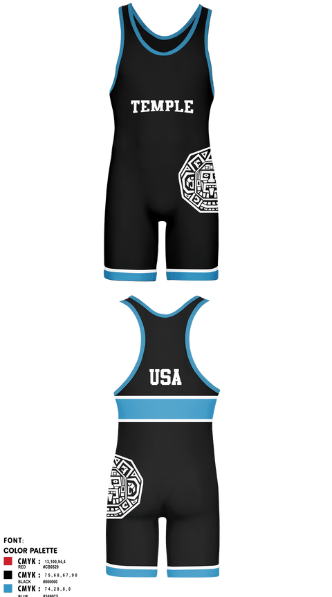 Wrestling Singlet, Temple Wrestling Club, Wrestling, Teamtime, Team time, sublimation, custom sports apparel, team uniforms, spirit wear, spiritwear, sports uniforms, custom shirts, team store, custom team store, fundraiser sports, apparel fundraiser