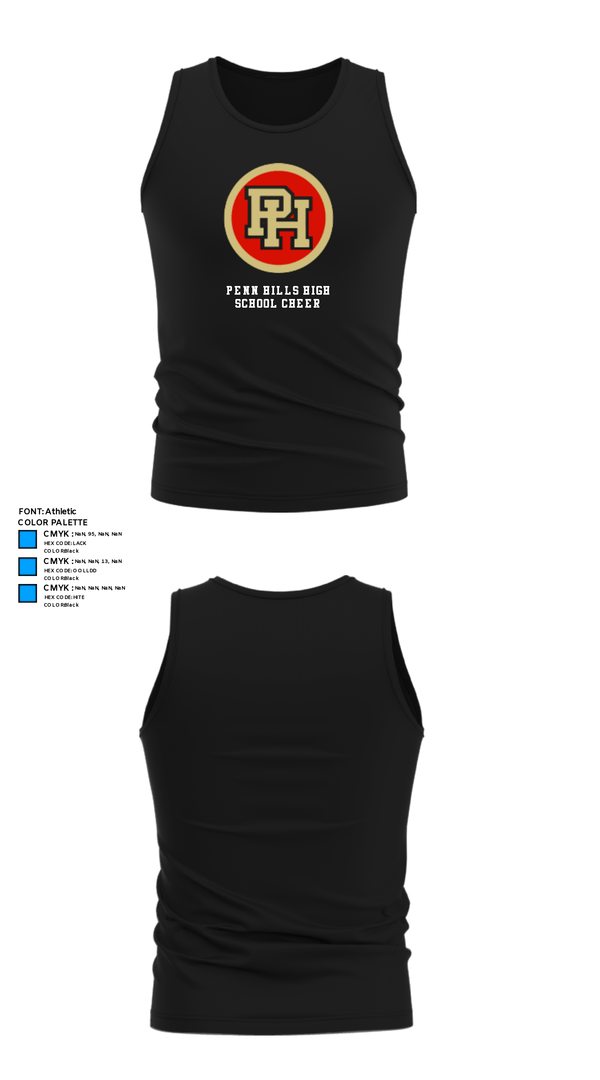 Tank Top, Penn Hills High School Cheer, Cheer, Teamtime, Team time, sublimation, custom sports apparel, team uniforms, spirit wear, spiritwear, sports uniforms, custom shirts, team store, custom team store, fundraiser sports, apparel fundraiser