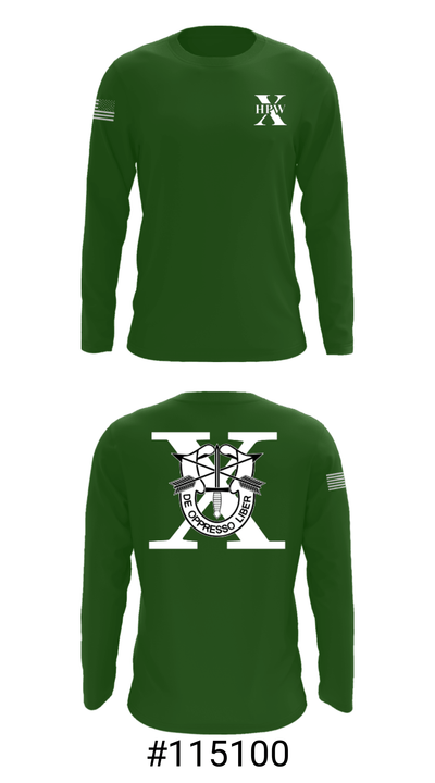 10th Special Forces HPW 55640979 Long Sleeve Performance Shirt - 18