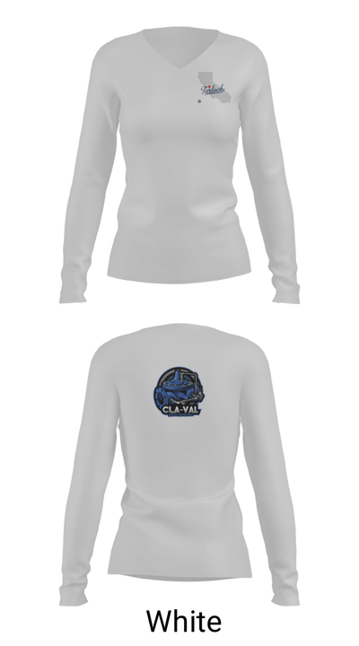 CLA-VAL 27414024 Women's Long Sleeve V-neck Shirt - 6