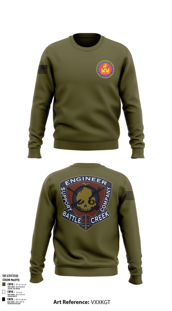 Crew Neck Sweatshirt, 6th Engineer Support, Marines, Teamtime, Team time, sublimation, custom sports apparel, team uniforms, spirit wear, spiritwear, sports uniforms, custom shirts, team store, custom team store, fundraiser sports, apparel fundraiser