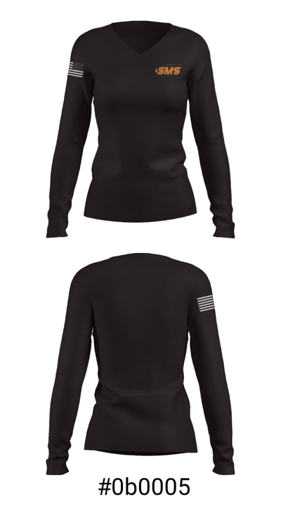 Stafford Middle School 64252952 Women's Long Sleeve V-neck Shirt - 20
