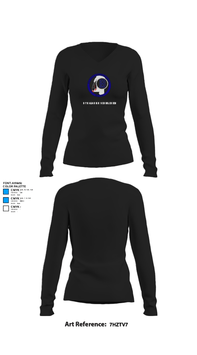 Byhalia High School Cheer 25376847 Women's Long Sleeve V-neck Shirt - 34