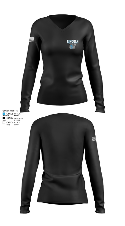 Lincoln Basketball Elite 18971847 Women's Long Sleeve V-neck Shirt - 2