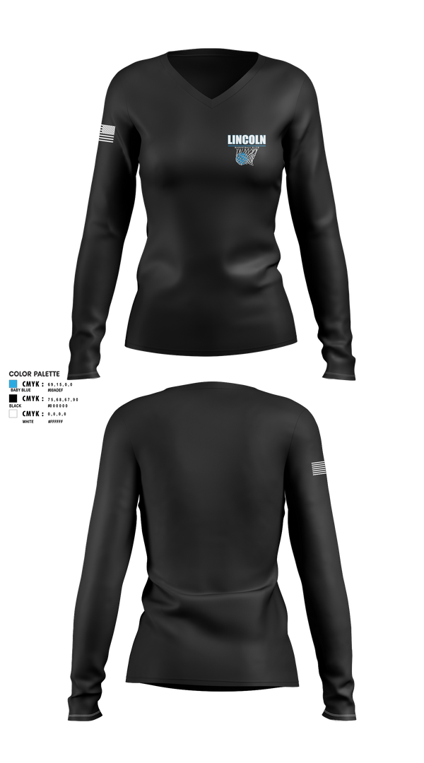 Womens Long Sleeve Vneck Shirt, A2Z Select, Men's Basketball, Teamtime, Team time, sublimation, custom sports apparel, team uniforms, spirit wear, spiritwear, sports uniforms, custom shirts, team store, custom team store, fundraiser sports, apparel fundraiser