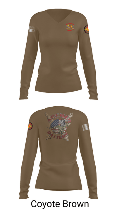 Archer Battery 2-2 FA 26774944 Women's Long Sleeve V-neck Shirt - 17