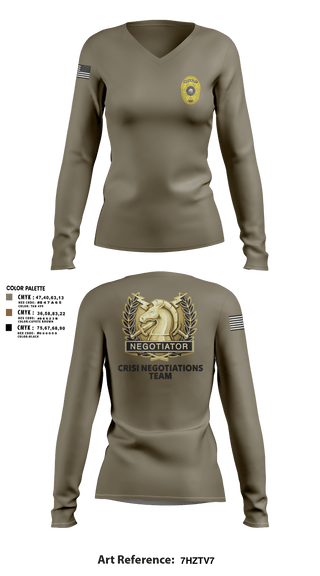 Womens Long Sleeve Vneck Shirt, HCSO CNT, Police, Teamtime, Team time, sublimation, custom sports apparel, team uniforms, spirit wear, spiritwear, sports uniforms, custom shirts, team store, custom team store, fundraiser sports, apparel fundraiser