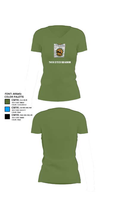 Twin cities squadron 18452981 Women's Short Sleeve V-neck Shirt - 42