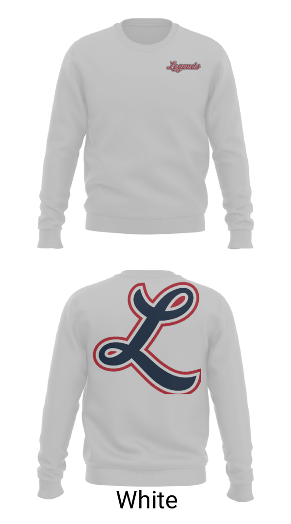 Crew Neck Sweatshirt, Louisville Legends Baseball, Baseball, Teamtime, Team time, sublimation, custom sports apparel, team uniforms, spirit wear, spiritwear, sports uniforms, custom shirts, team store, custom team store, fundraiser sports, apparel fundraiser