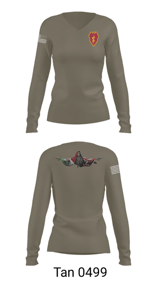 Women's Long Sleeve Vneck Shirt, 25th ID, Army, Teamtime, Team time, sublimation, custom sports apparel, team uniforms, spirit wear, spiritwear, sports uniforms, custom shirts, team store, custom team store, fundraiser sports, apparel fundraiser