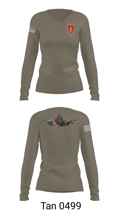 25th ID 51573122 Women's Long Sleeve V-neck Shirt - 77