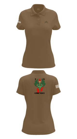 Womens Short Sleeve Performance Polo, D-co 1-114th, Army, Teamtime, Team time, sublimation, custom sports apparel, team uniforms, spirit wear, spiritwear, sports uniforms, custom shirts, team store, custom team store, fundraiser sports, apparel fundraiser