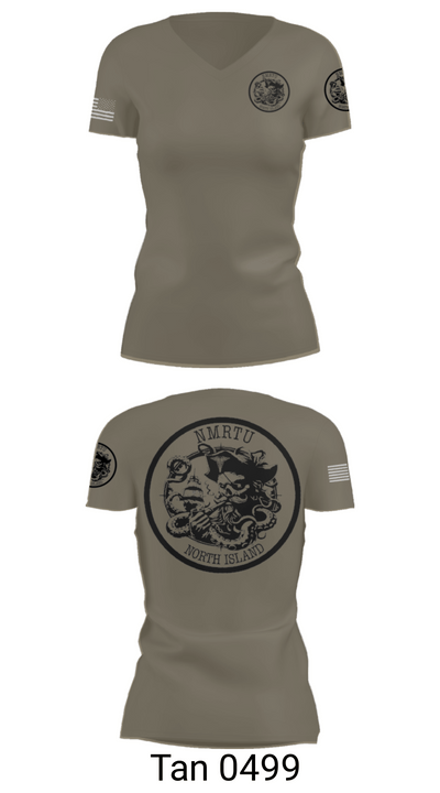USS MAKIN ISLAND 57574160 Women's Short Sleeve V-neck Shirt - 65
