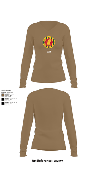 Women's Long Sleeve Vneck Shirt, 127, Army, Teamtime, Team time, sublimation, custom sports apparel, team uniforms, spirit wear, spiritwear, sports uniforms, custom shirts, team store, custom team store, fundraiser sports, apparel fundraiser