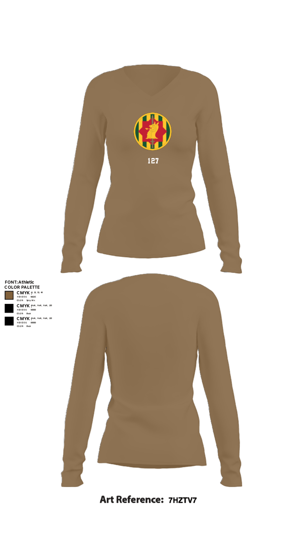 Women's Long Sleeve Vneck Shirt, 127, Army, Teamtime, Team time, sublimation, custom sports apparel, team uniforms, spirit wear, spiritwear, sports uniforms, custom shirts, team store, custom team store, fundraiser sports, apparel fundraiser