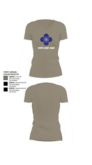 Womens Short Sleeve Vneck Shirt, 338th Army Band, Army, Teamtime, Team time, sublimation, custom sports apparel, team uniforms, spirit wear, spiritwear, sports uniforms, custom shirts, team store, custom team store, fundraiser sports, apparel fundraiser
