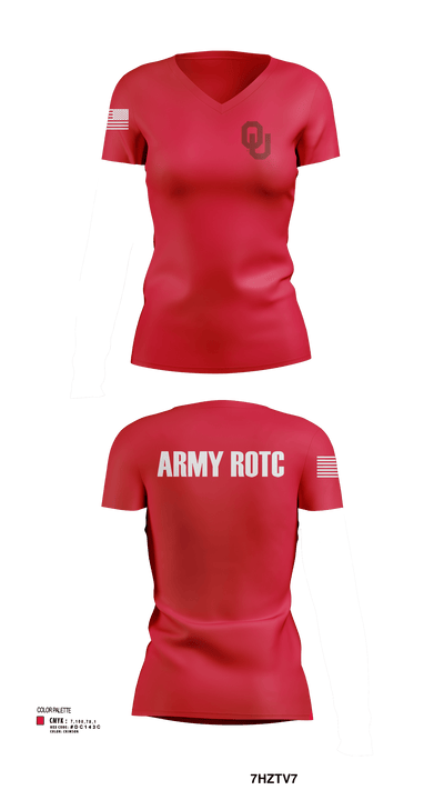 OU Army ROTC 95723228 Women's Short Sleeve V-neck Shirt - 115