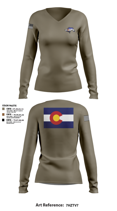 USS Colorado 62419768 Women's Long Sleeve V-neck Shirt - 1