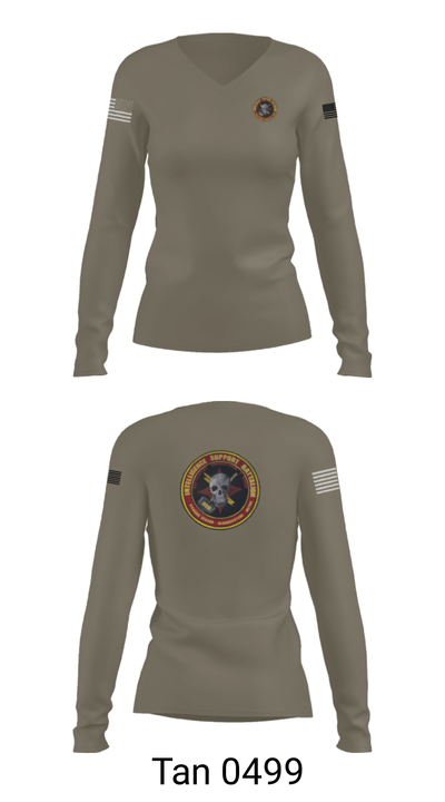 Battle Space Surveillance Company 88540160 Women's Long Sleeve V-neck Shirt - 77