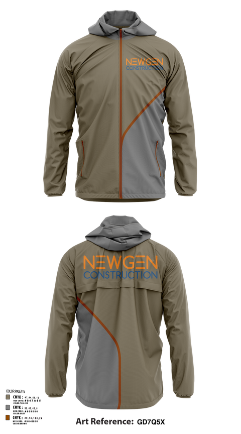 Windbreaker, Newgen Constrction, , Teamtime, Team time, sublimation, custom sports apparel, team uniforms, spirit wear, spiritwear, sports uniforms, custom shirts, team store, custom team store, fundraiser sports, apparel fundraiser