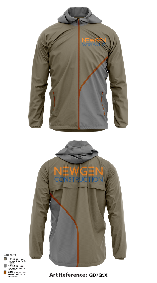 Windbreaker, Newgen Constrction, , Teamtime, Team time, sublimation, custom sports apparel, team uniforms, spirit wear, spiritwear, sports uniforms, custom shirts, team store, custom team store, fundraiser sports, apparel fundraiser